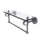 Clearview Collection 16 Inch Glass Shelf With Towel Bar - Matte Gray
